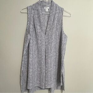 Spense Black & Gray Sleeveless‎ Blouse~Size Medium ~ Office or professional wear